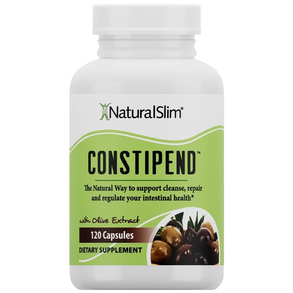 NaturalSlim Constipend - Laxative for Constipation Relief, and Colon Cleanse Supplement - Stool Softener for Women and Men with Olive Extract - 120 Capsules