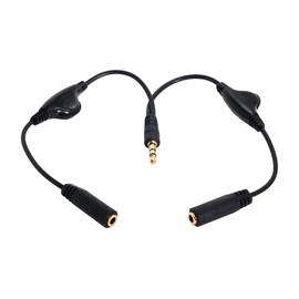 chenyang 3.5mm Stereo Male to Double 3.5mm Female Audio Headphone Y Splitter Cable with Volume Control Switch