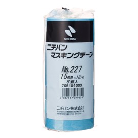Nichiban Masking Tape No.227H 227H15 0.6 inches (15 mm) x 6.1 ft (18 m), 8 Rolls per Pack