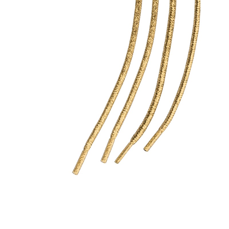 Allegra K Round Shoelaces, Sparkling Shiny Shoelaces for Sneakers, golden