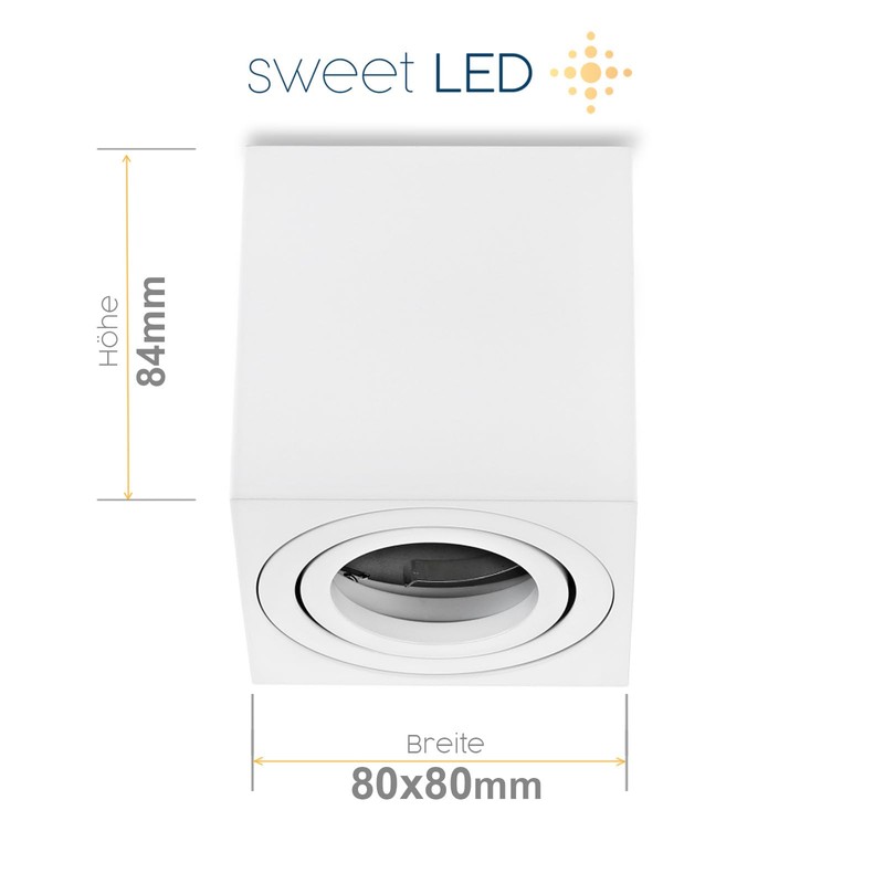 Sweet-LED Surface Light Round Square Includes GU10 5W 450 Lumen