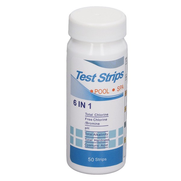 100 Pcs Test Strips 6 in 1 Hardness Alkalinity Cyanuric