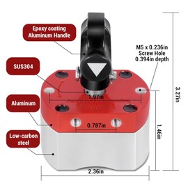 180 LB ON/Off Magnets, Multipurpose Switch Magnet,Magnetic Welding Holder for Metal Screening,Lifting and Handling,Weld Positioning,Metal Salvage