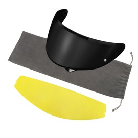 PSLER C10 Visor with Anti-Fog Film - C10 Tinted Visor HJ-34P Visor Pinlock-Ready Helmet Face Shield for C10 HJ-34P,Anti-Fog Film + Deep Black Visor