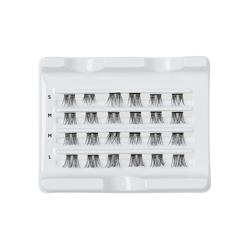 Falscara Multipack, False Eyelashes, Lash Clusters, 'D Curl', 10mm-12mm-14mm, Includes