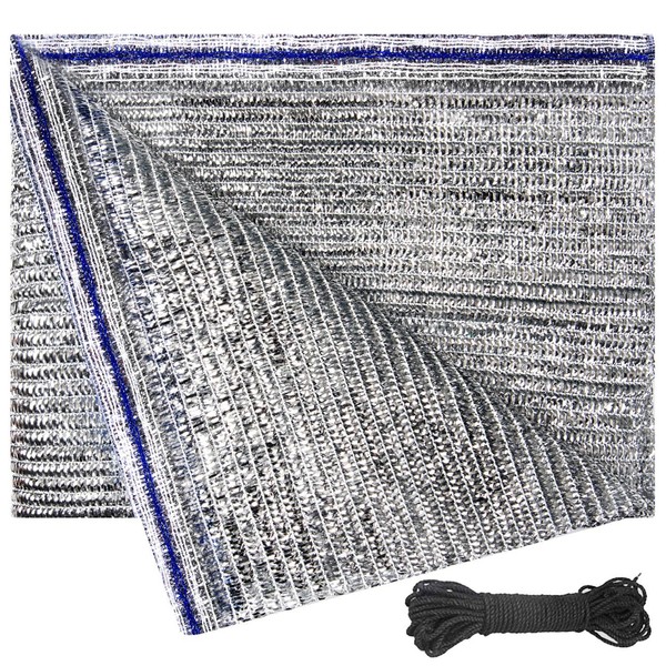 UNIUP 70% Aluminum Foil Shade Cloth Mesh No Grommets Silver