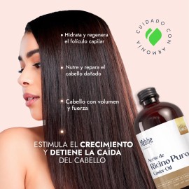 Aceite de Ricino Natural Puro Orgánico Hebbe Cosmetics & Lúdika 500ml