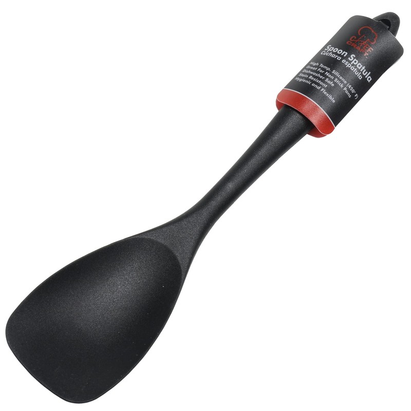 Chef Craft Premium Silicone Spoon Spatula, 11.5 inch, Black