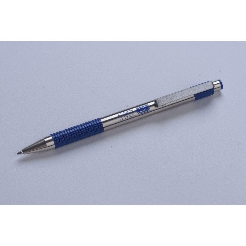 Zebra Pen F-301 Ballpoint Fine Point 0.7mm, Blue Easy-Glide Ink,