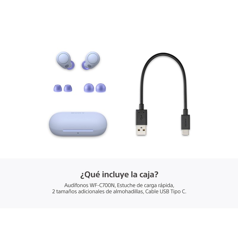 Sony Earbuds WF-C700N con Noise Canceling, Lavanda (Versión Nacional) (Reacondicionado)