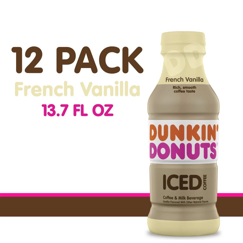 Dunkin' Donuts French Vanilla Iced Coffee Drink, 13.7 oz Bottle,