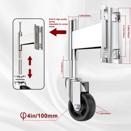 WOOSKY Spring Loaded Heavy Duty Gate Caster Wheels - 4" Tube & Metal Gates, 330 Lbs Load Capacity, Pack of 2