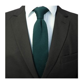 Kihatwin Men Dark Ivy Green Versatile Style Knit Neck Ties Long Woven Smart Soft Neckwear