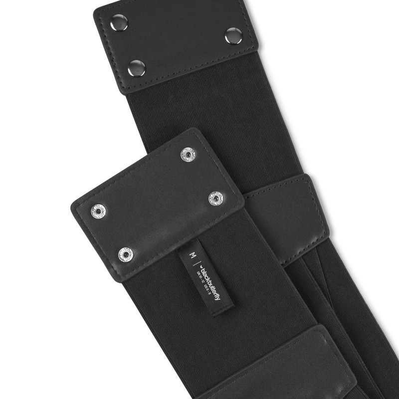BlackButterfly 7 Inch Wide Grid Corset Elastic Waist Belt, black