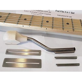 ALS Guitar Fret File & Fingerboard Guard Set with Instructions - 3 in 1 Fret File Made in USA by Gurian - Instructions by Australian Luthier Supplies
