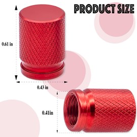 MEAJOO 4PCS Car Tire Valve Stem Caps, Waterproof Airtight Car Wheel Tire Valve Stem Caps, with Rubber O-Ring, Universal for Cars, SUVs, Bike, Bicycles,Trucks and Motorcycles (Red)