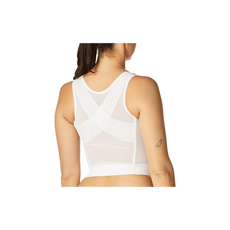 Carnival Women's Front Closure Longline Posture Support Bra, White, 36D