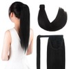 16 Inch Human Hair Ponytail 80g Long Wrap Around Ponytail