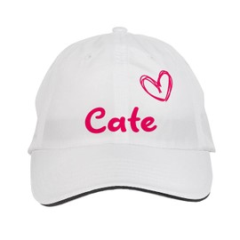 Makoroni - Cate Name Hat Adjustable Cap, DesW78 White