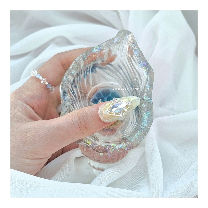 oil painting.Drawing Watercolor Refreshing Unique Emotional Nail - Long Oval