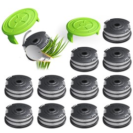 Eventronic 14 Pack Replacement Spool for Greenworks Weed Eater, 0.065" 18ft Dual Line String Trimmer Line Spool(2900719) Compatible with Greenworks Cordless Trimmer(12 Line Spools+2 Cap)