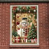 Saoplasa Christmas Party Banner 47x31 Inch Snowman Window Cover Holiday