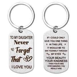 Daughter Inspirational Encouragement Gifts for Women Daughter Birthday Christmas Gifts for Girls Stepdaughter Daughter in Law Gifts for Daughter Keychain Gifts for Women New Daughter Keyring