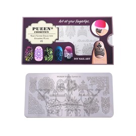 PUEEN Nail Art Stamping Plate - Fancy Lover 01-125x65mm Unique Nailart Polish Stamping Manicure Image Plates Accessories Kit-BH000555