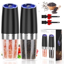 Gravity Electric Salt and Pepper Grinder Set with LED Light