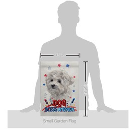 Breeze Decor Patriotic Maltese Garden Flag Set Wall Holder Dog Puppy Spoiled Paw Canine Fur Pet Nature Farm Animal Creature House Decoration Banner Small Yard Gift Double-Sided, Made in USA