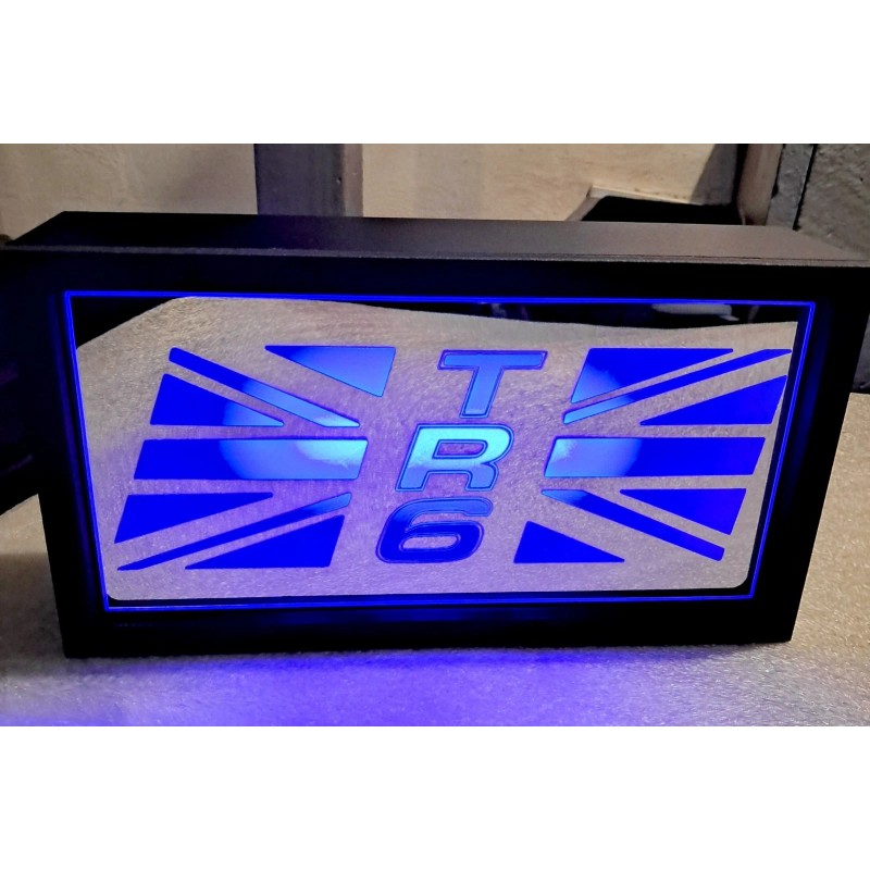 TRIUMPH TR6 Logo Mirrored Full Color LED Lighted Sign With