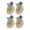 AJC Kit 4 Rodaja Rueda Fija 5 Pulgada Polipropileno Blanco