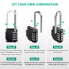 Combination Padlock Heavy Duty Lock - BeskooHome[2Pack] 2.5inch Long Shackle
