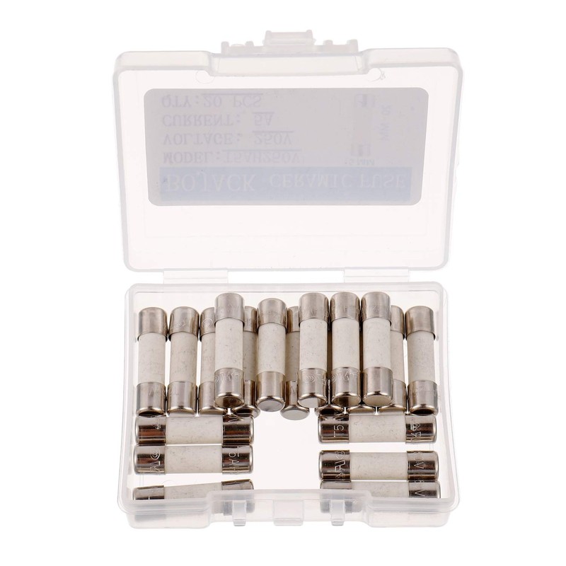BOJACK T5AH250V 5x20mm 5A 250V Slow-Blow Ceramic Fuses 5 amp