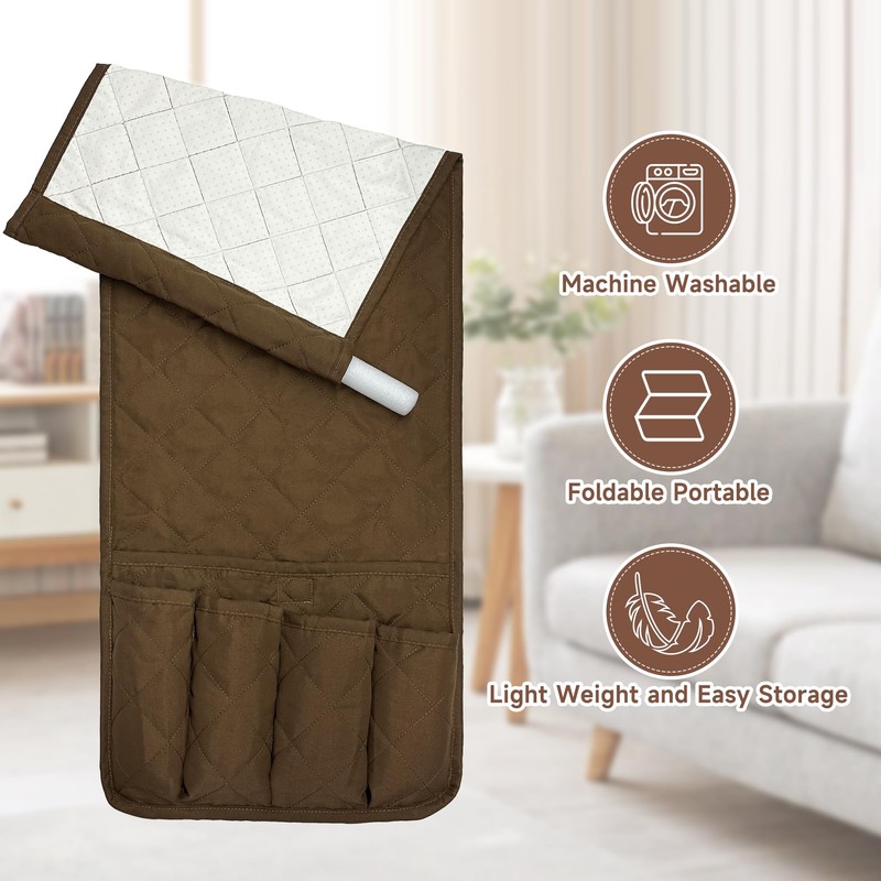 MEHIDFY Sofa Armrest Caddy, Waterproof Bedside Storage Organizer, Non Slip