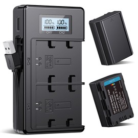 2 x 2600mAh NP-FZ100 Batteries A7iii Battery, NP-FZ100 Battery Charger Set Compatible with Sony A7 III,A7 IV, A7C,A7C II,A7R III,A7R IV,A7R V,A7S III, A1, A9, A9R, A9S,A9 II,A6600,A6700,FX3,FX30,ZV-E1