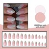 IQXGE Pink Acrylic Press on Nails Almond Medium Acrylic Nails