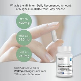 Organixx Magnesium 7 Supplement, Natural Magnesium Capsules for Sleep Suppor
