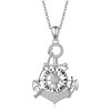 FLYOW Anchor Necklace 925 Sterling Silver Anchor Pendant Sailor Necklace