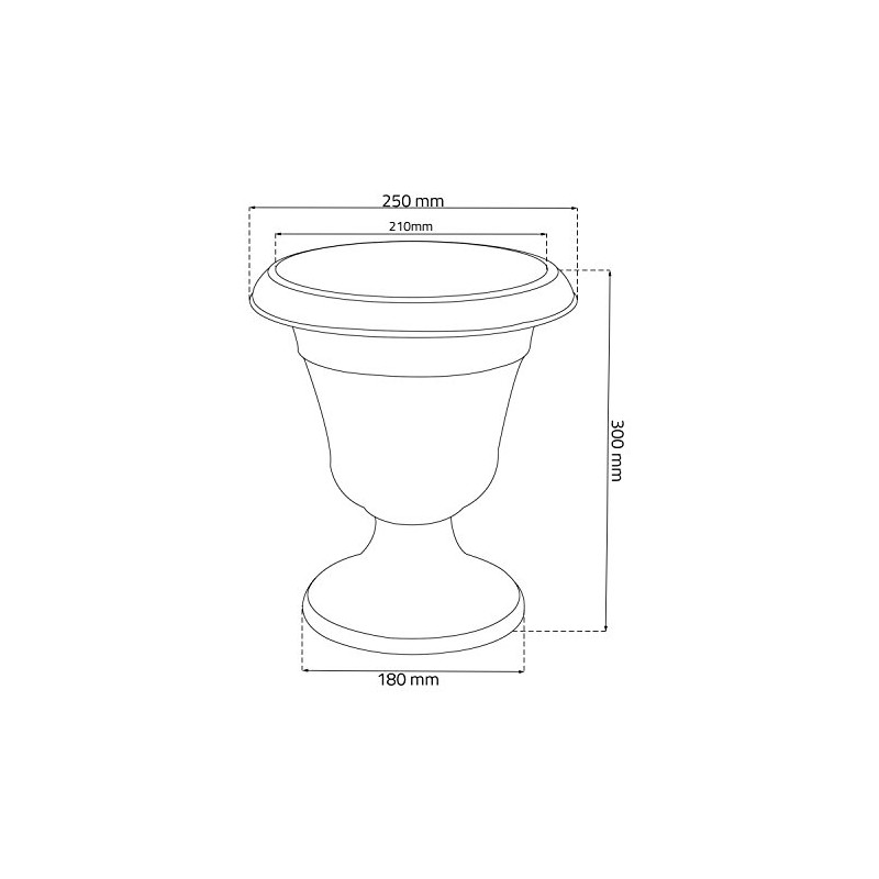 Classic plastic terracotta colour Milano flowerpot vase 30 cm of