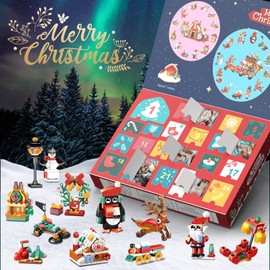 Advent Calendar 2024 Christmas Building Blocks, 24 Days Christmas Vacation Countdown Calendar Toy Building Set, 12 In 1 Christmas Countdown Advent Calendars Xmas Gift for Kids Adults Girls Boys Ages 6+