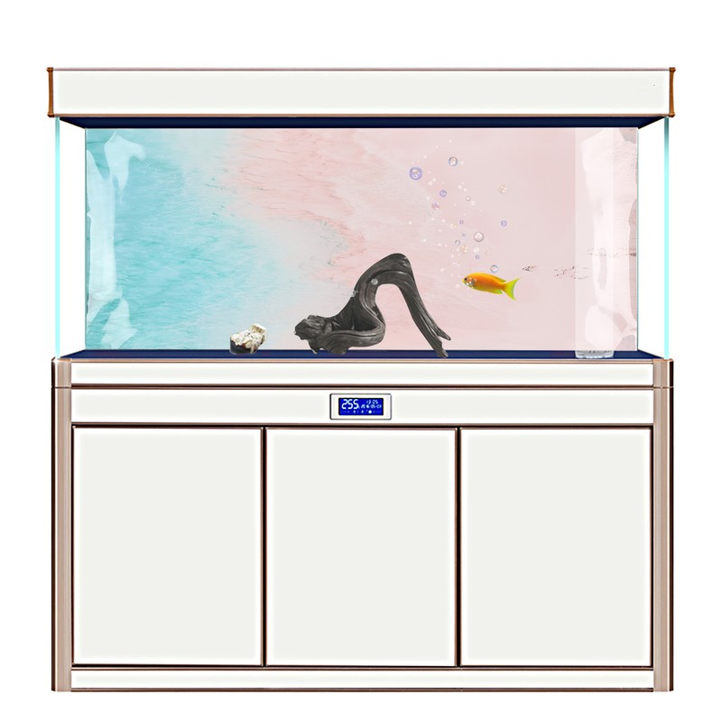 Fish Tank Background Decoration Beach Pattern 3D PVC Self Adhesive