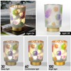 Eywamage Small Battery Operated Table Lamp, Glass Floral Lamp with