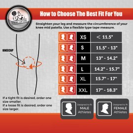 Nordic Lifting 7mm Neoprene Sleeves (Pair) for Hiking (USPA Approved) Durable Knee Compression Support for Hikers - Black, XS