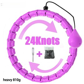 Weighted Hula Circle for Adults, Fit Plus Size 47 Inch/120cm, Include 24 Detachable Links and Waist Trainer for Women, Gym Accessories, Home Workout Equipment, Gym Equipment - Colour: 24-Blue