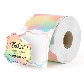 MUNBYN Rainbow Thermal Label Stickers, 52mm x 52mm Multi-Purpose Color Thermal Labels for Business, Logo Design, Baking, 500 Sheets/1 Roll