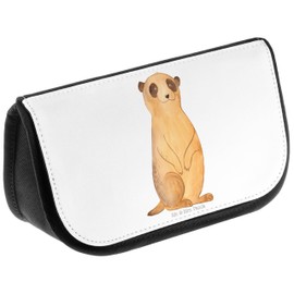 Mr. & Mrs. Panda Meerkat Cosmetic Bag, White, Hand Drawn