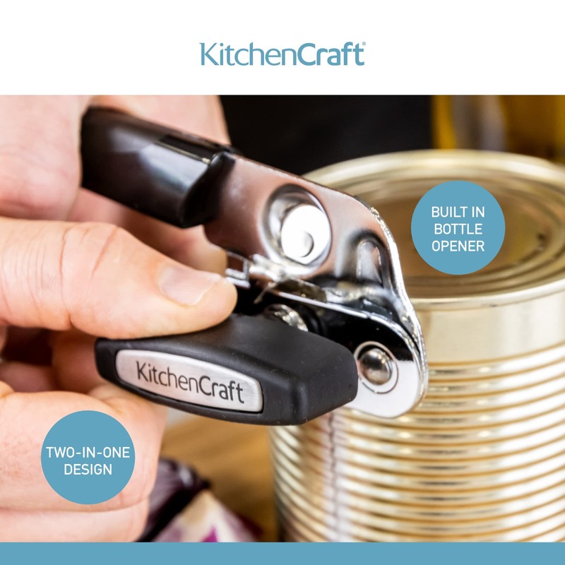 KitchenCraft Can Opener, Stainless Steel, 16.5cm (6.5"), Carded