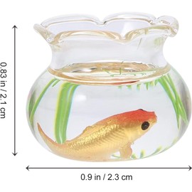 2Pcs 1/12 Scale Accessories Dollhouse Fish Tank, Miniature Fish Bowl Miniature Dollhouse Accessories for Garden Scene Decor Desktop Ornaments, Dollhouse Decor, Decorations
