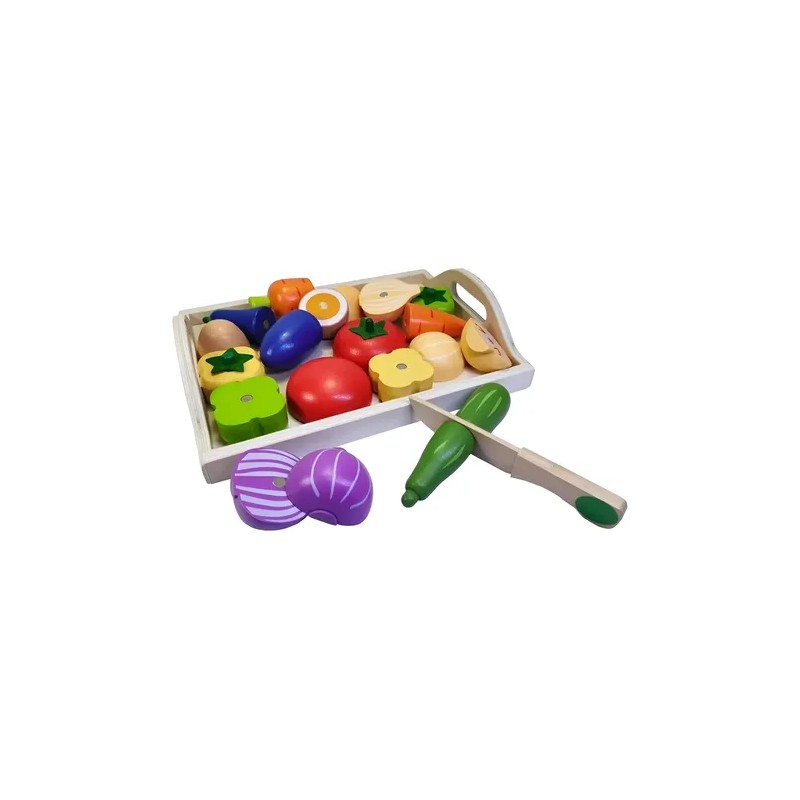 Charola De Verdura Estilo Montessori Madera Juego Didáctico